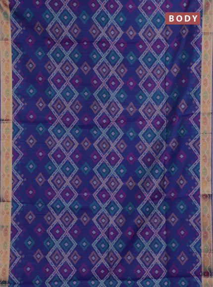 Blue Semi Dupion Saree