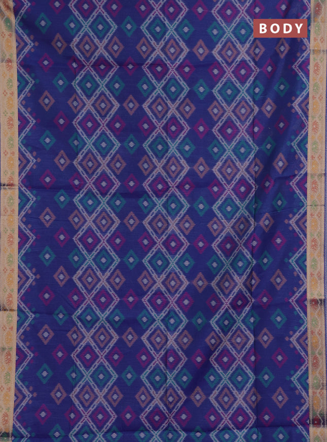 Blue Semi Dupion Saree