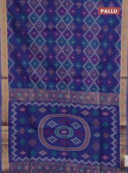Blue Semi Dupion Saree