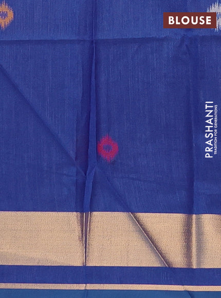 Blue Semi Dupion Saree