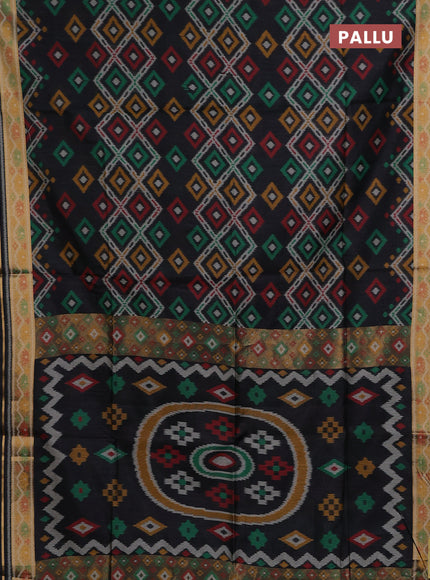 Black Semi Dupion Saree