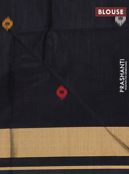 Black Semi Dupion Saree