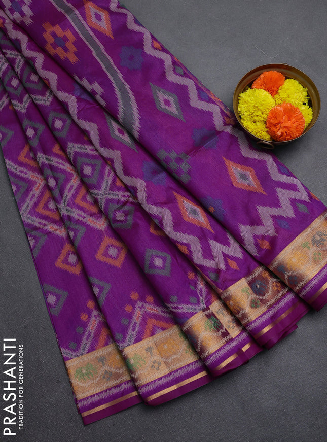 Magenta Pink Semi Dupion Saree