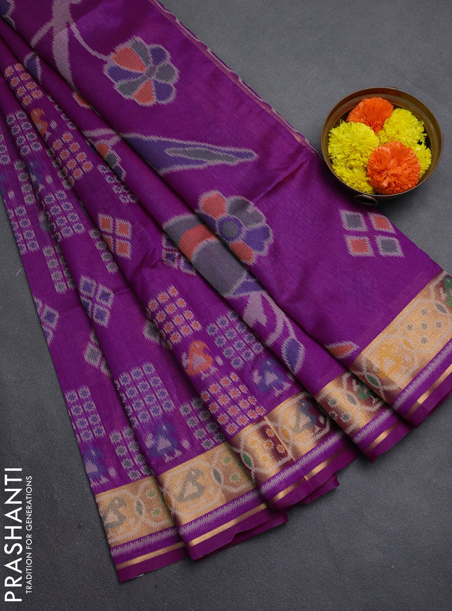 Magenta Pink Semi Dupion Saree