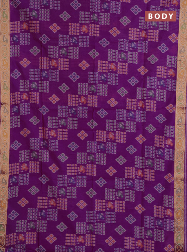 Magenta Pink Semi Dupion Saree