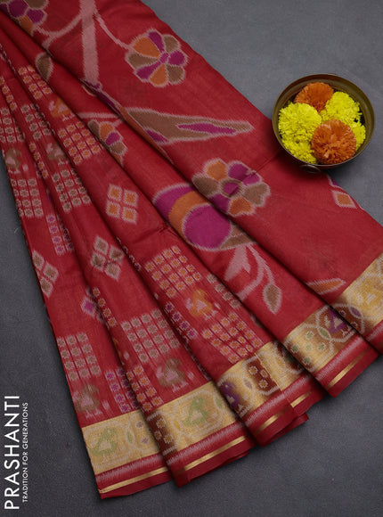 Red Semi Dupion Saree