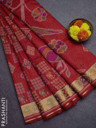 Red Semi Dupion Saree