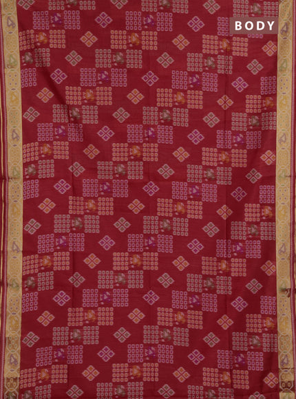 Red Semi Dupion Saree