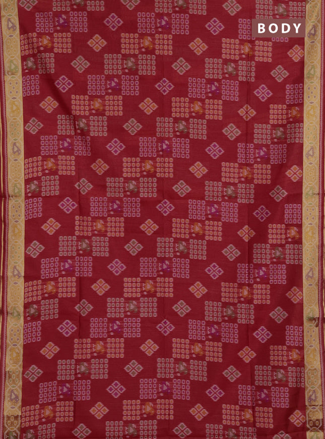 Red Semi Dupion Saree