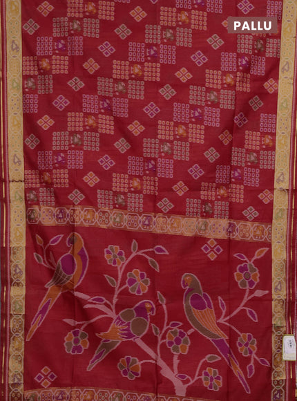 Red Semi Dupion Saree