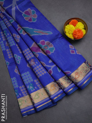 Blue Semi Dupion Saree