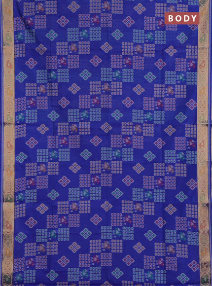 Blue Semi Dupion Saree