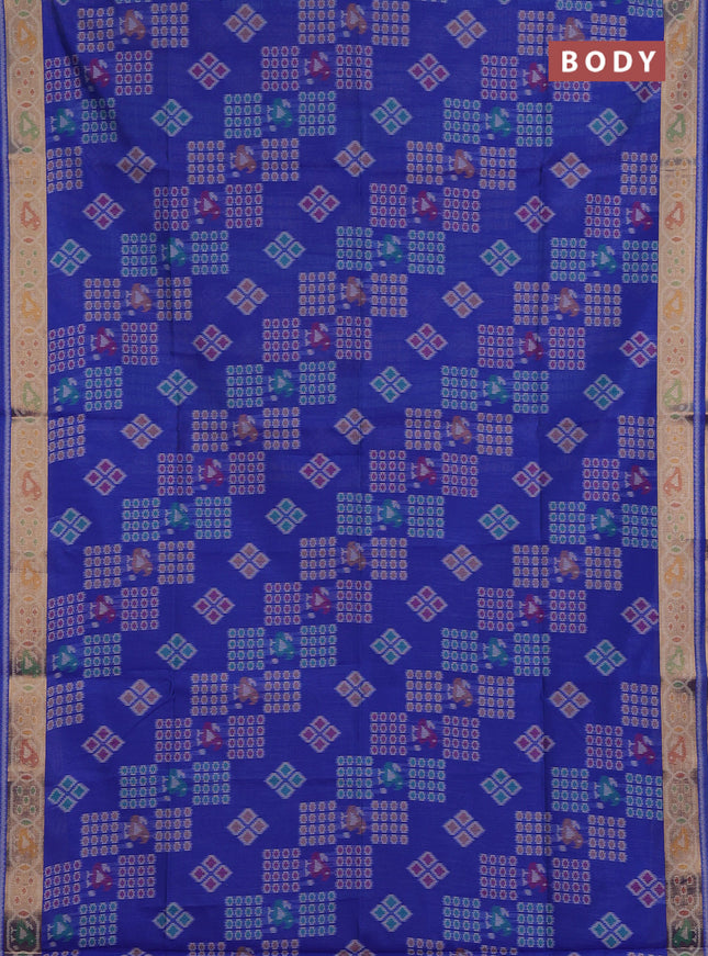 Blue Semi Dupion Saree