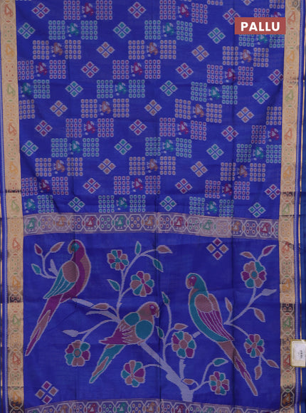Blue Semi Dupion Saree