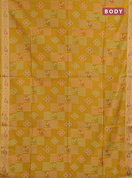 Mustard Yellow Semi Dupion Saree
