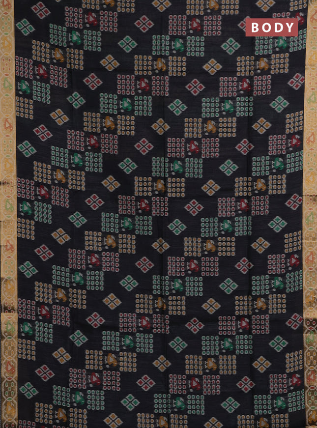 Black Semi Dupion Saree