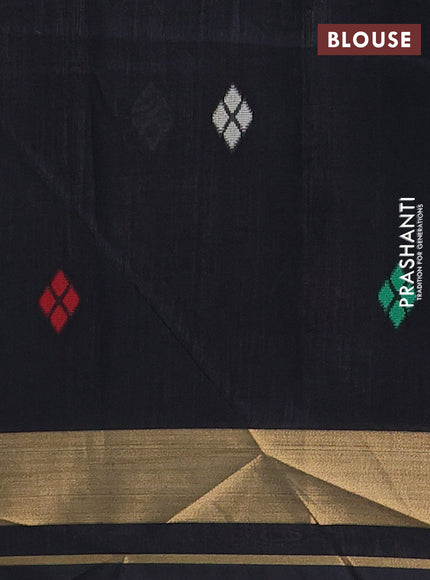 Black Semi Dupion Saree