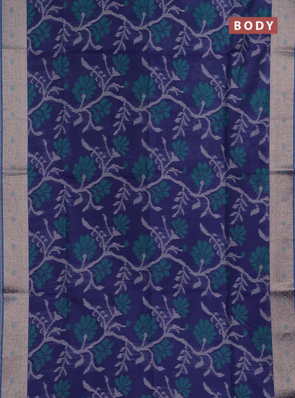 Blue Semi Dupion Saree