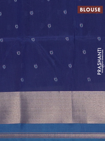 Blue Semi Dupion Saree