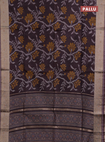 Brown Semi Dupion Saree