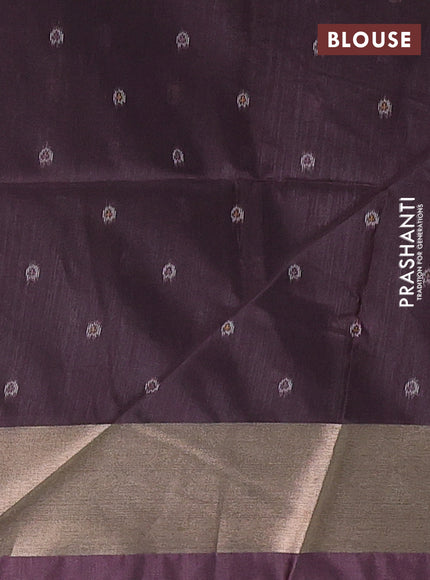 Brown Semi Dupion Saree