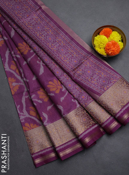 Purple Semi Dupion Saree