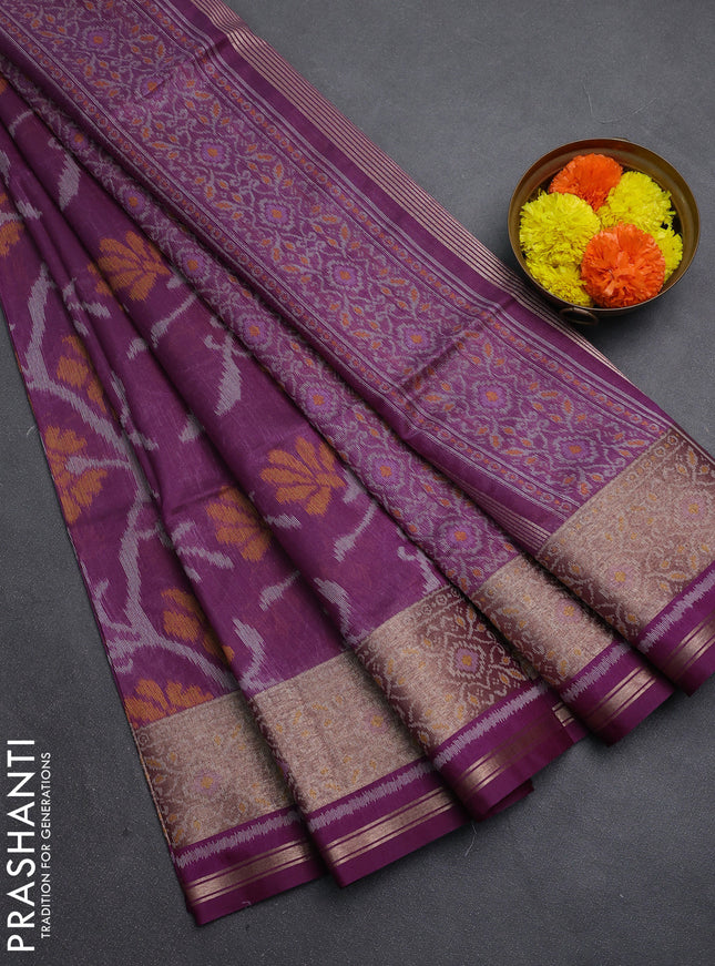 Purple Semi Dupion Saree