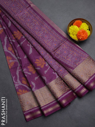 Purple Semi Dupion Saree
