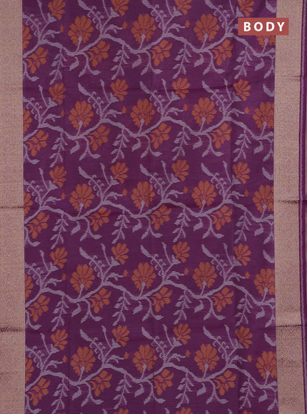 Purple Semi Dupion Saree