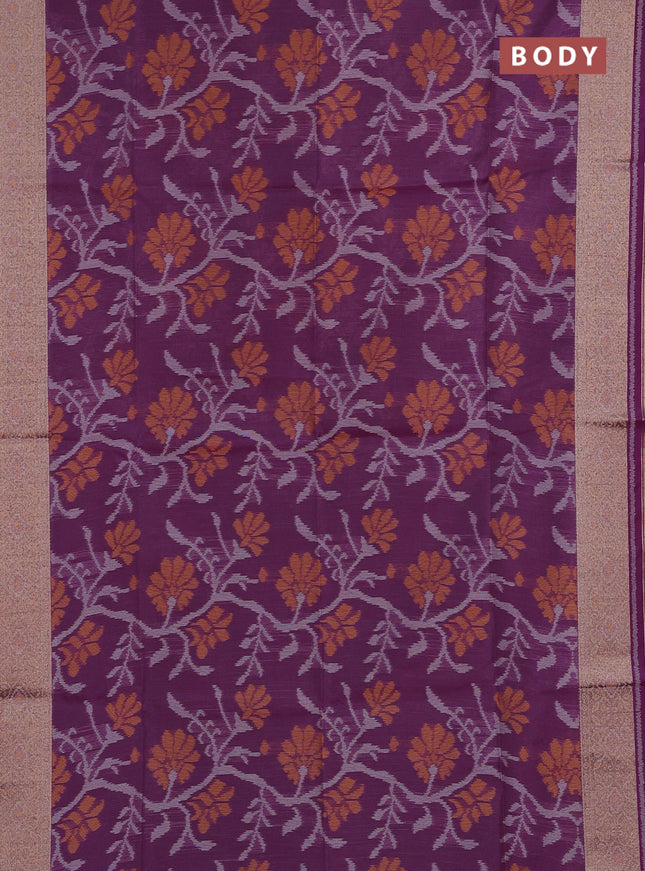 Purple Semi Dupion Saree