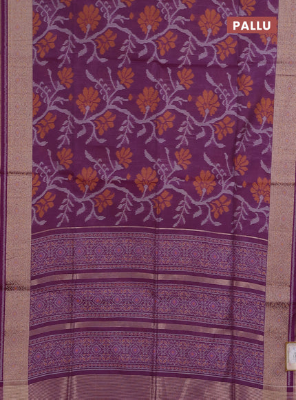 Purple Semi Dupion Saree