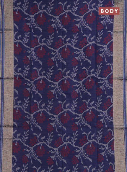 Navy Blue Semi Dupion Saree