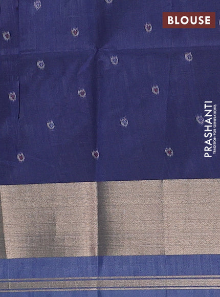 Navy Blue Semi Dupion Saree