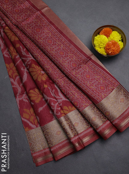 Maroon Semi Dupion Saree