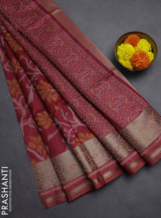 Maroon Semi Dupion Saree