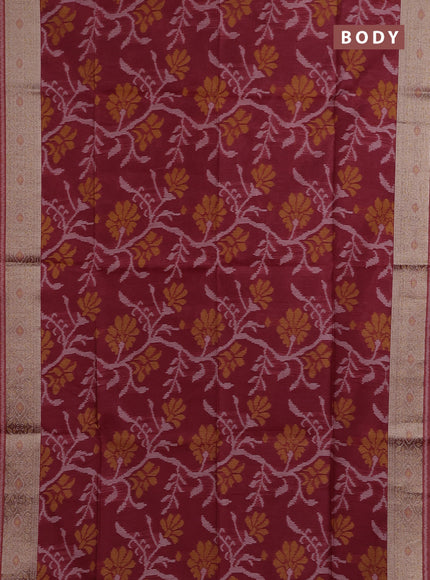 Maroon Semi Dupion Saree