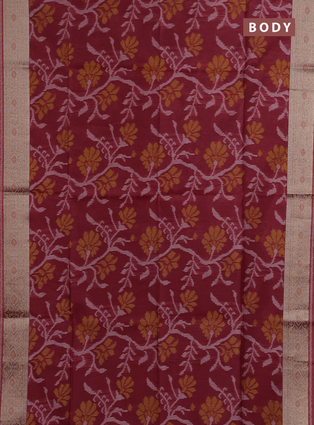 Maroon Semi Dupion Saree