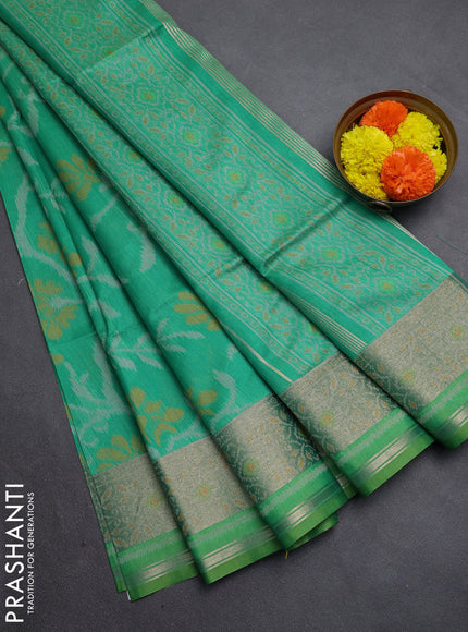 Green Semi Dupion Saree