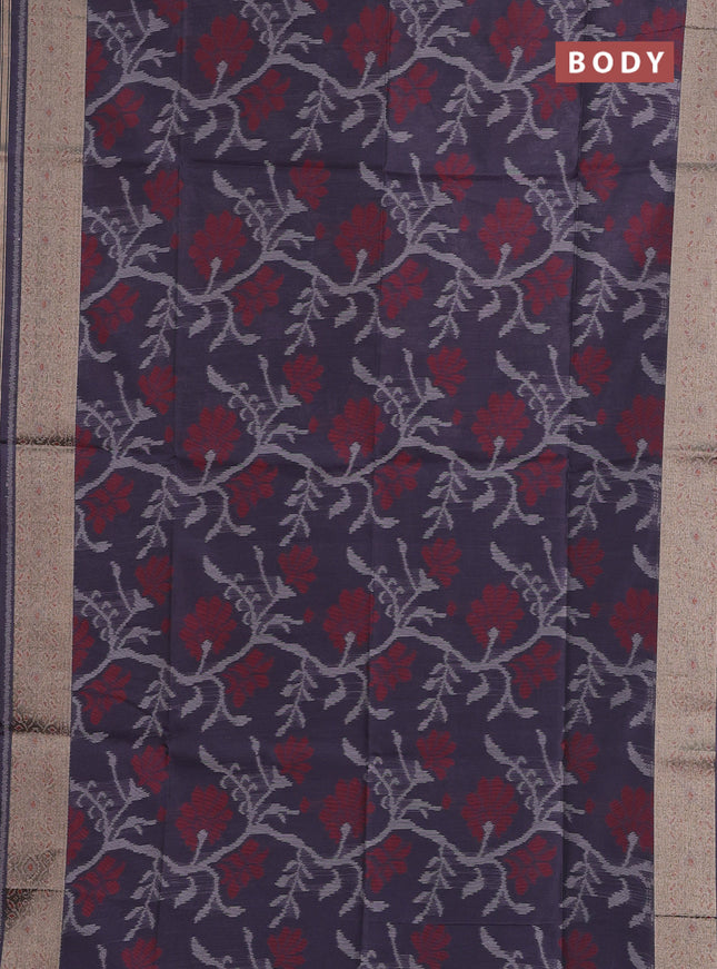 Grey Semi Dupion Saree