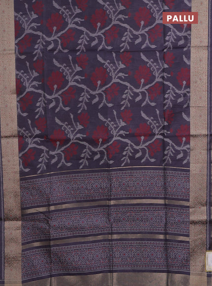 Grey Semi Dupion Saree