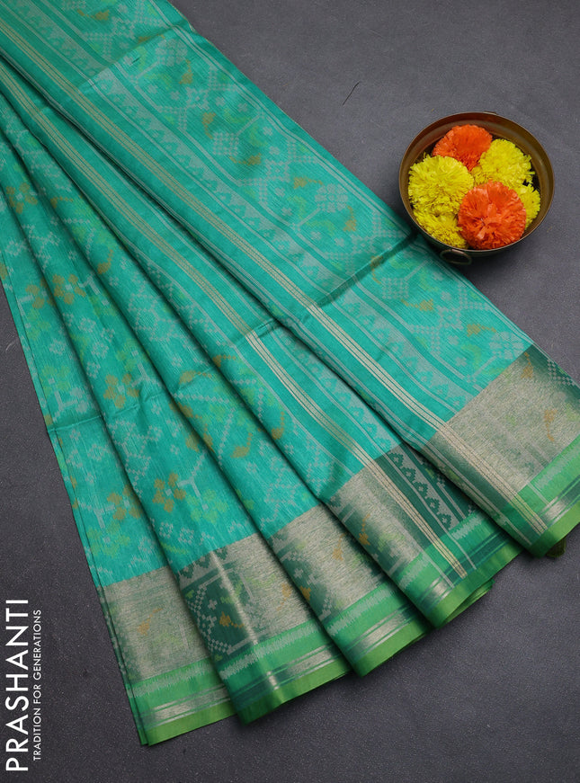 Green Semi Dupion Saree
