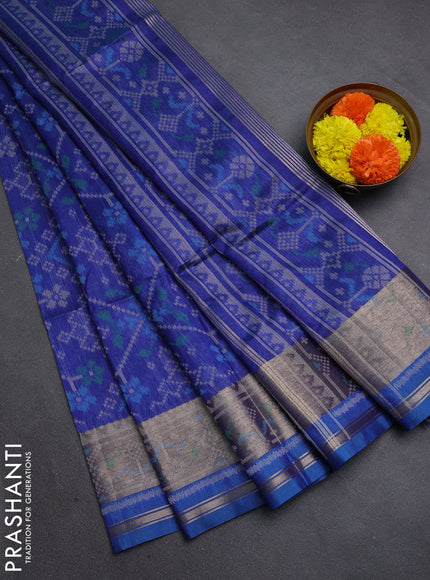 Blue Semi Dupion Saree