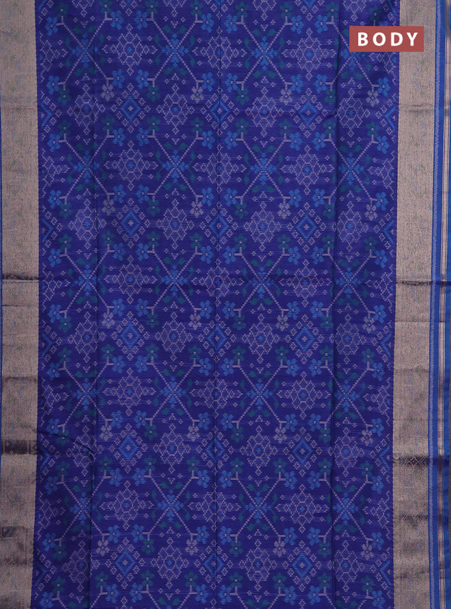 Blue Semi Dupion Saree