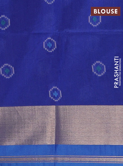 Blue Semi Dupion Saree