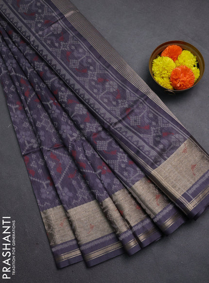 Grey Semi Dupion Saree