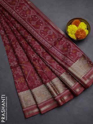 Maroon Semi Dupion Saree