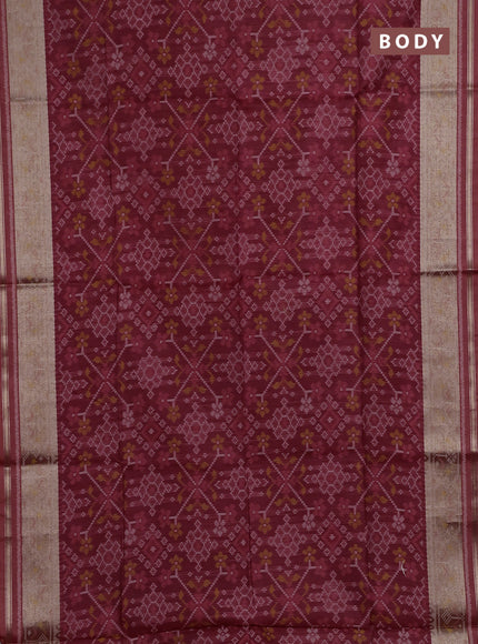 Maroon Semi Dupion Saree