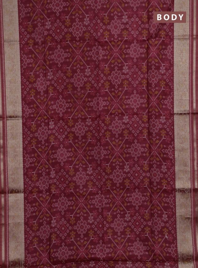Maroon Semi Dupion Saree