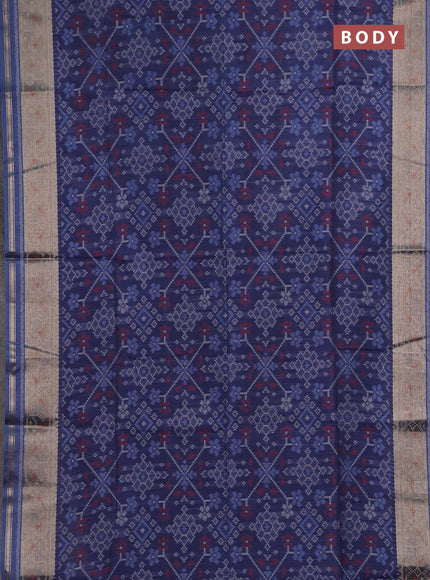 Navy Blue Semi Dupion Saree