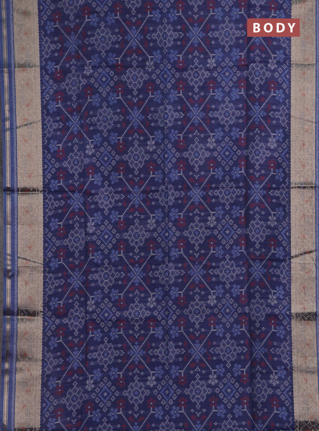 Navy Blue Semi Dupion Saree